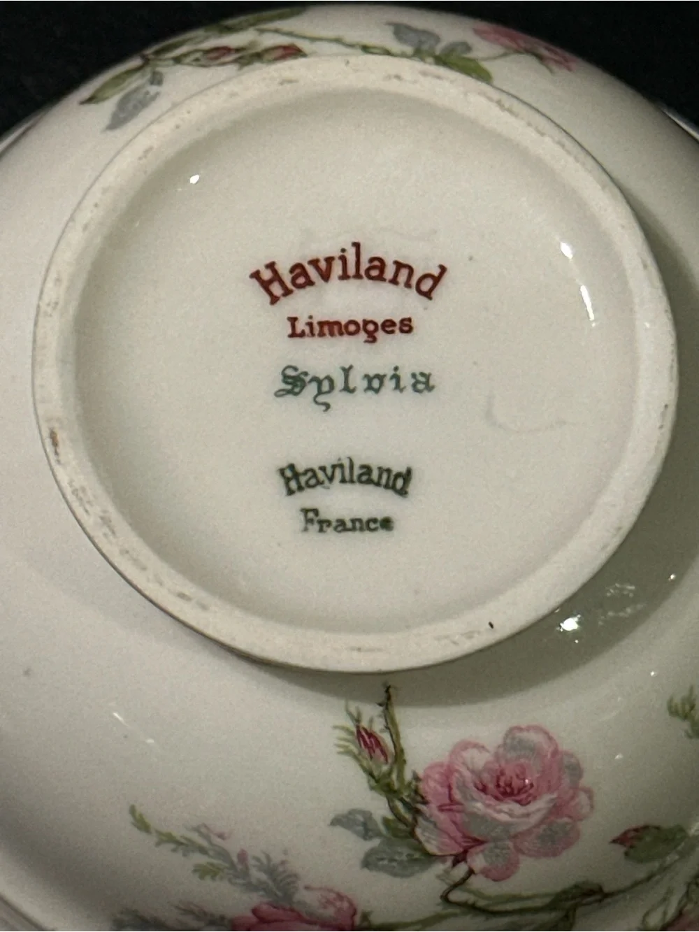 LIMOGES FRANCE TEA SERVICE FOR 8 HAVILAND SYLVIA CUPS SAUCERS PLATES SHABBY CHIC